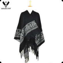 Poncho de alta calidad tejido jacquard 2016